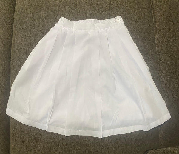 ECA Girls White PE Skort (Pleat)